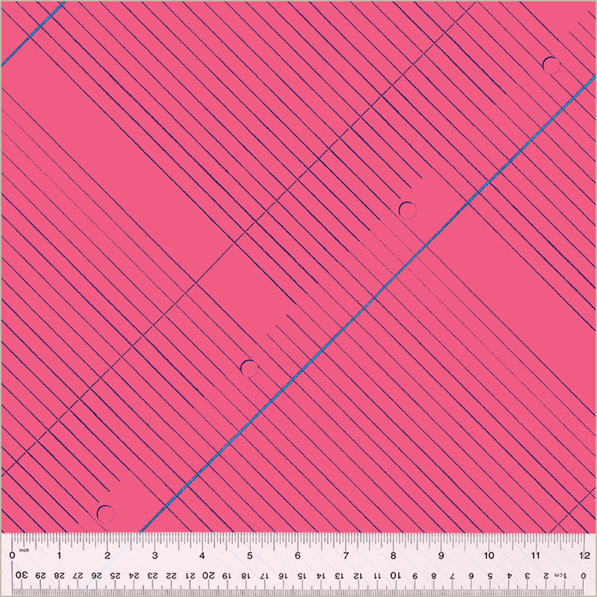 Pen Pals - College Ruled in Shocking Pink - Heather Givans - 50455-9 - Half Yard