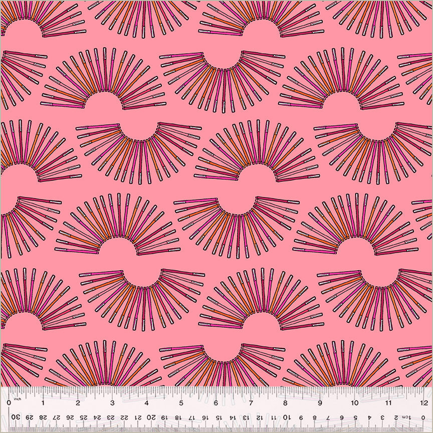 Pen Pals - Mr. Pen in Coral - Heather Givans - 54238-18 - Half Yard