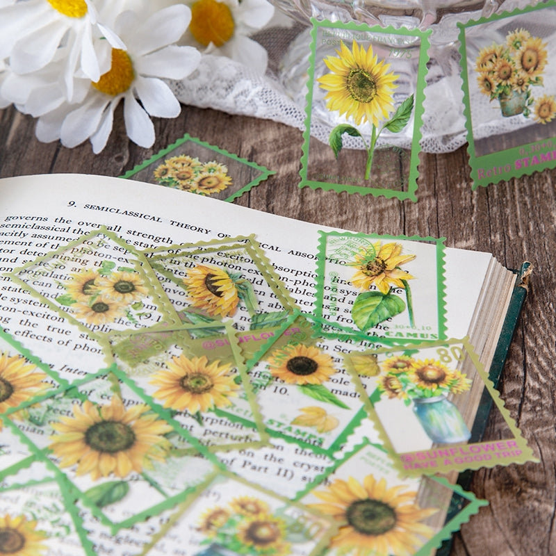 Flower Post Series Clear Transparent Plant Stamp Sticker Pack