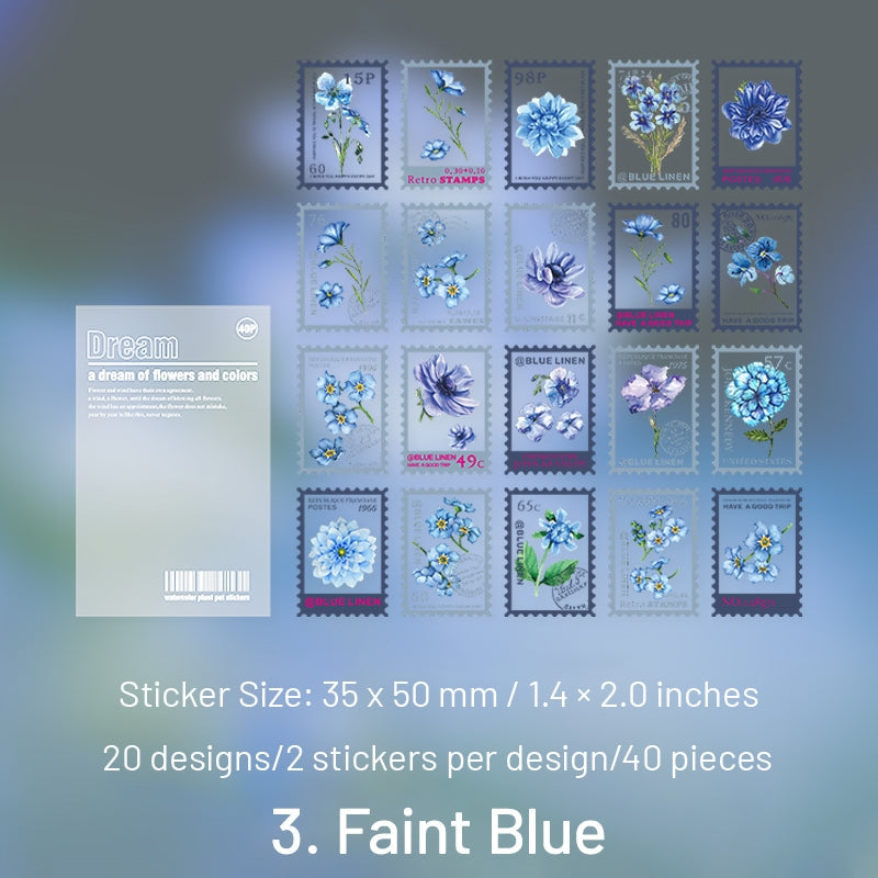 Flower Post Series Clear Transparent Plant Stamp Sticker Pack