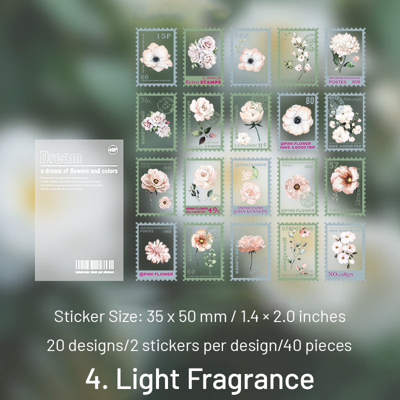 Flower Post Series Clear Transparent Plant Stamp Sticker Pack