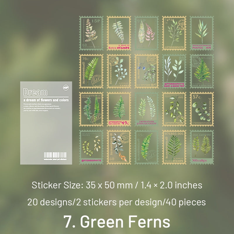Flower Post Series Clear Transparent Plant Stamp Sticker Pack