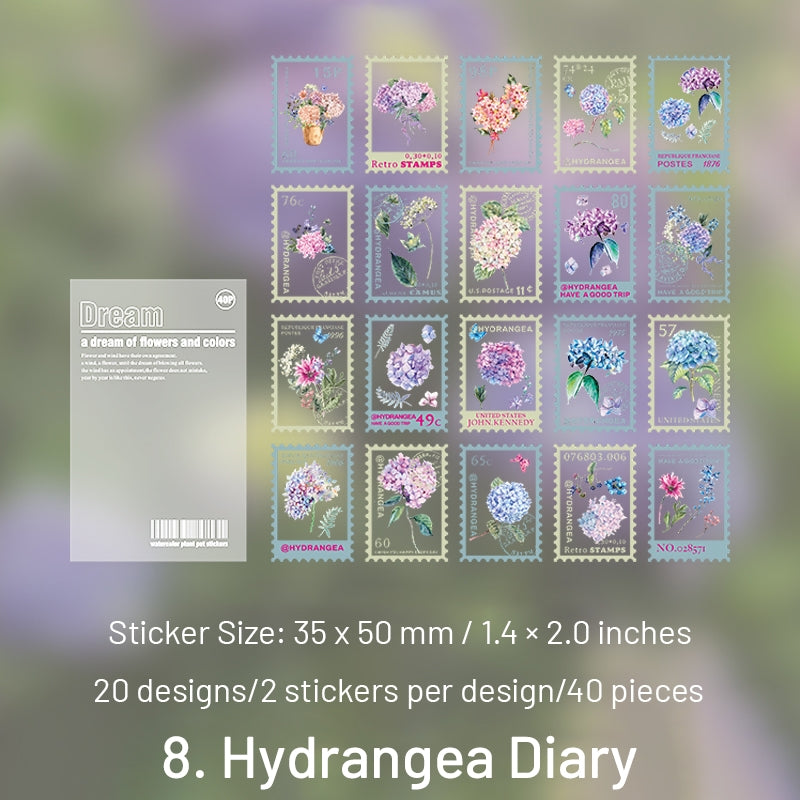 Flower Post Series Clear Transparent Plant Stamp Sticker Pack