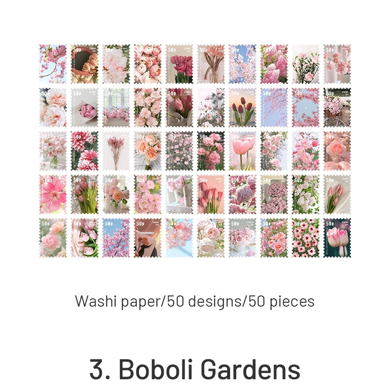 Four Seasons Garden Series Stamp Sticker Book