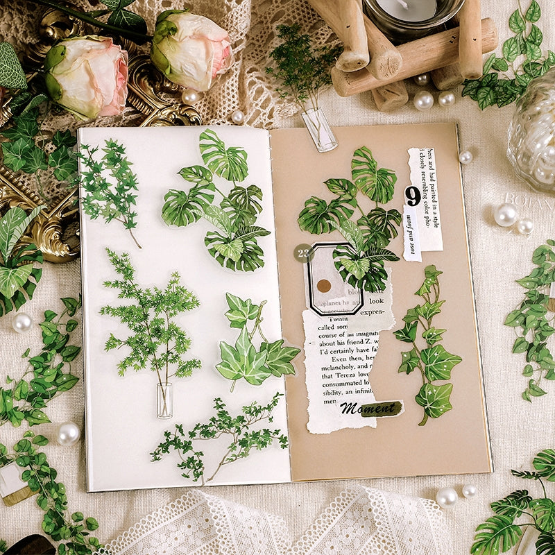 Green Island Garden Series Plant Flower Stickers