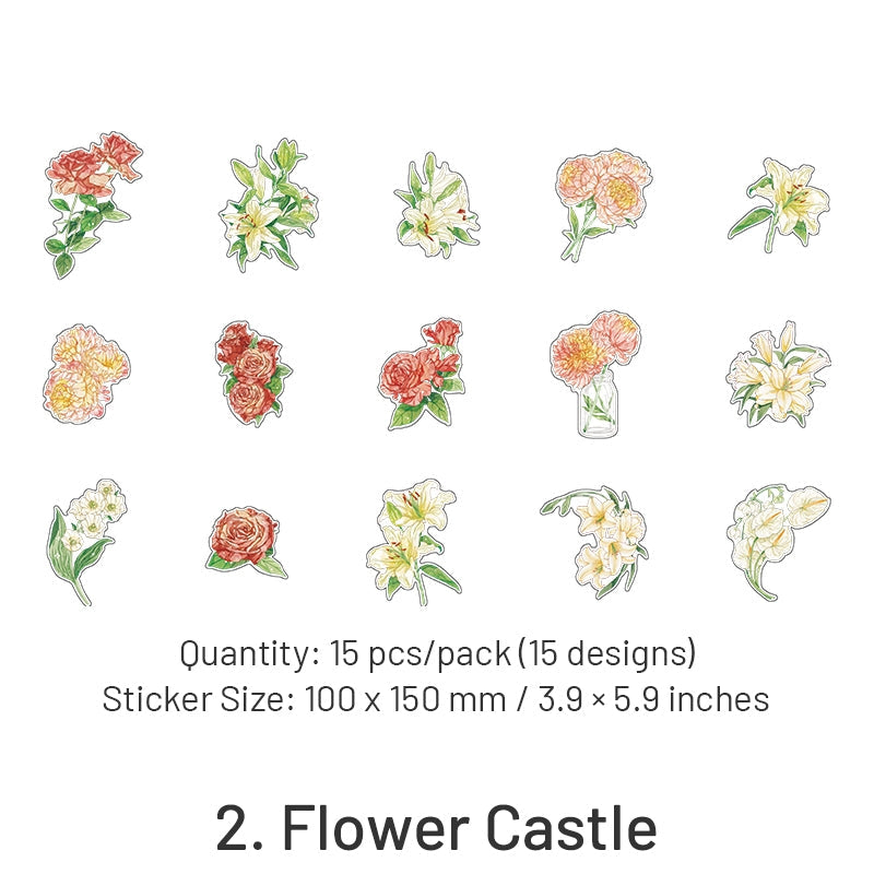 Green Island Garden Series Plant Flower Stickers