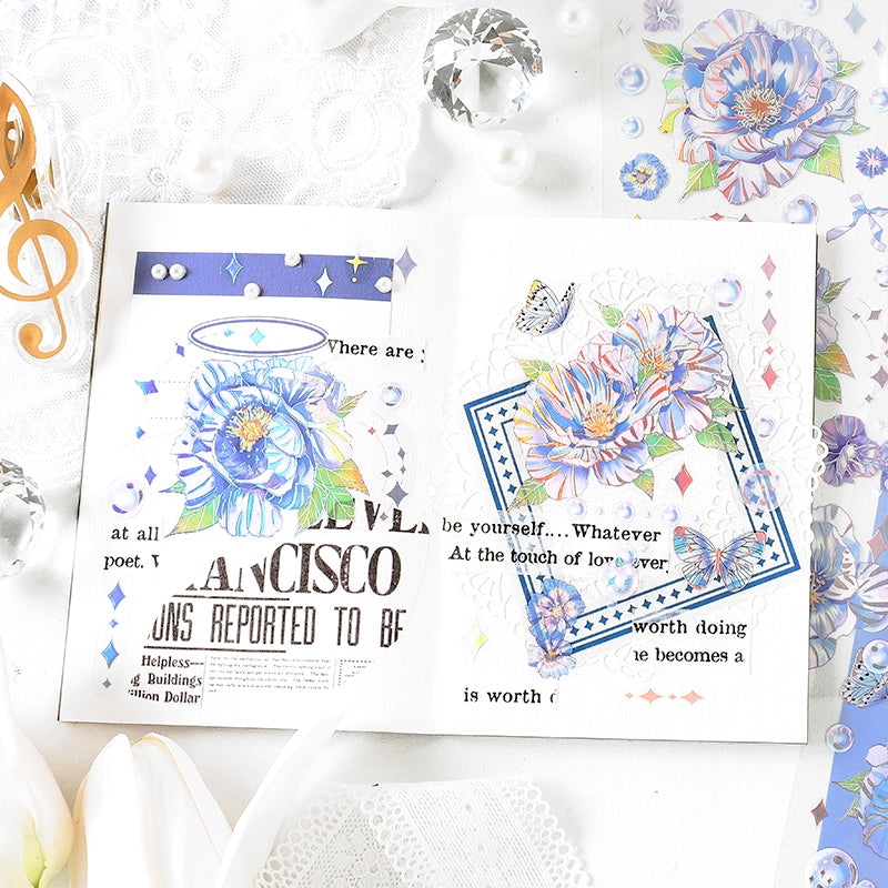 Love in Butterflies Series 3D Hot Stamping Clear Transparent Sticker Pack