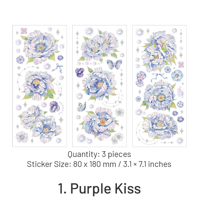 Love in Butterflies Series 3D Hot Stamping Clear Transparent Sticker Pack