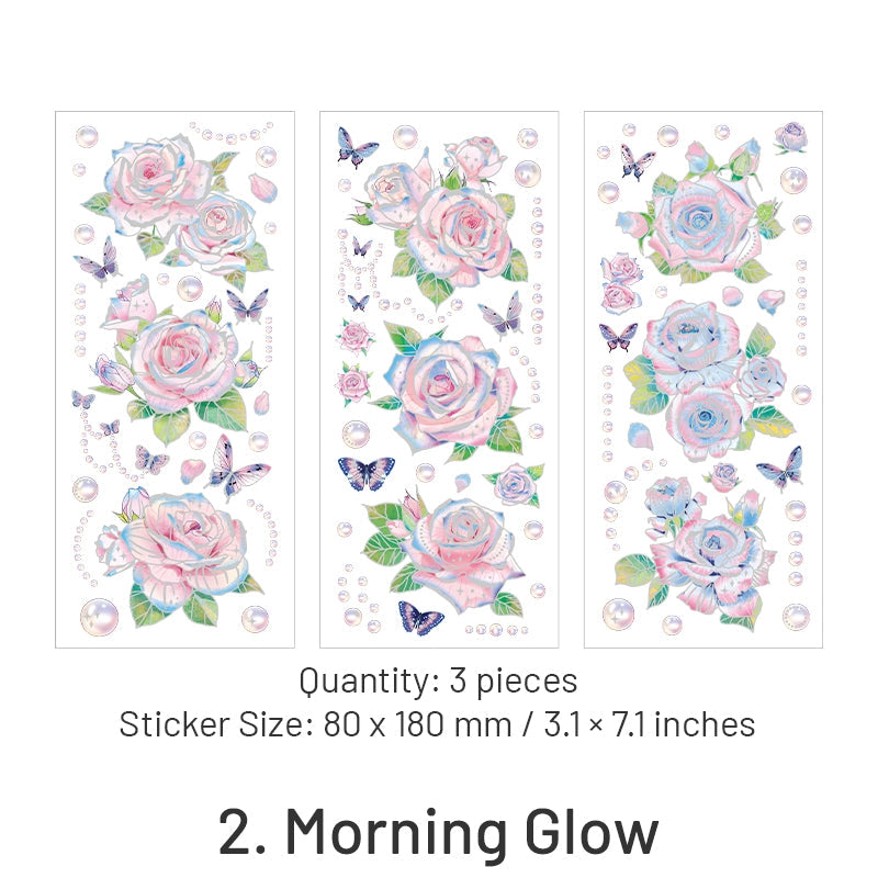 Love in Butterflies Series 3D Hot Stamping Clear Transparent Sticker Pack