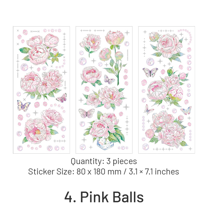 Love in Butterflies Series 3D Hot Stamping Clear Transparent Sticker Pack