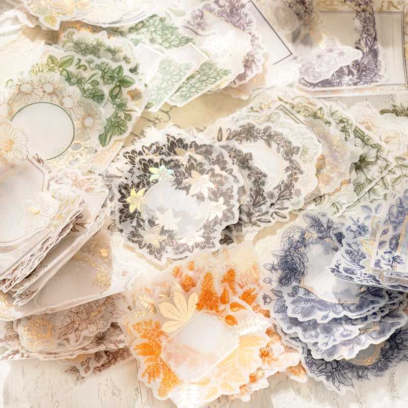 Remaining Temperature Series Vintage Plant Frame Sulfuric Acid Paper Stickers
