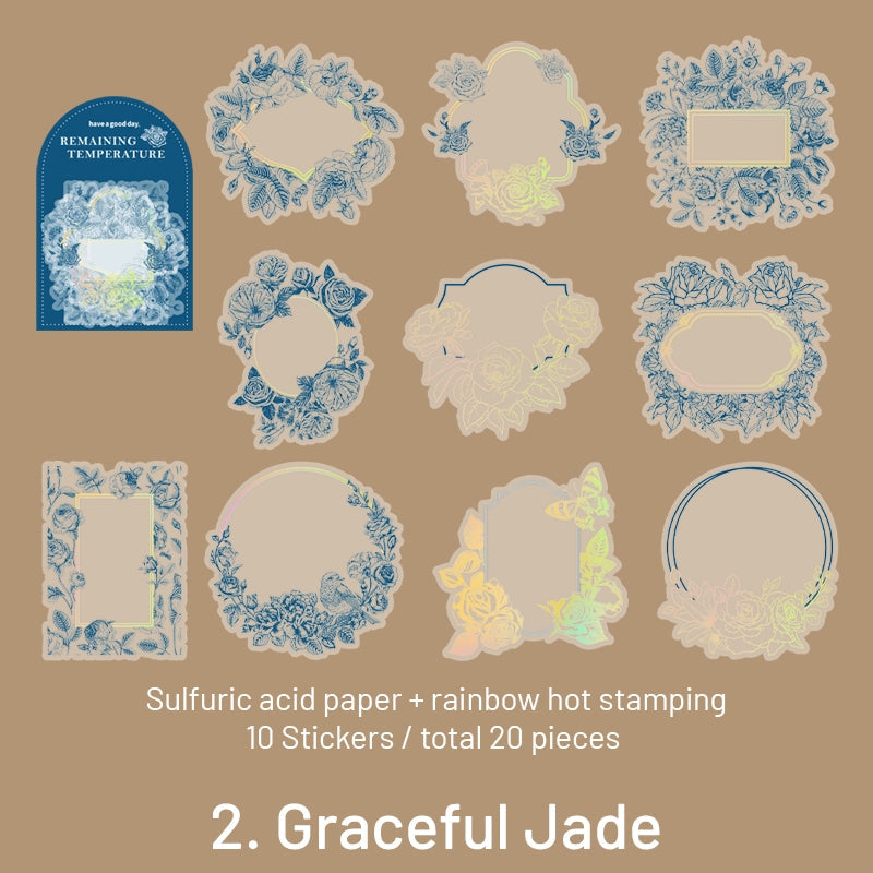 Remaining Temperature Series Vintage Plant Frame Sulfuric Acid Paper Stickers