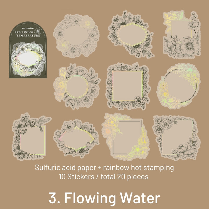Remaining Temperature Series Vintage Plant Frame Sulfuric Acid Paper Stickers