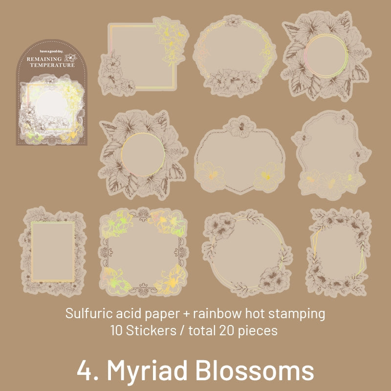 Remaining Temperature Series Vintage Plant Frame Sulfuric Acid Paper Stickers