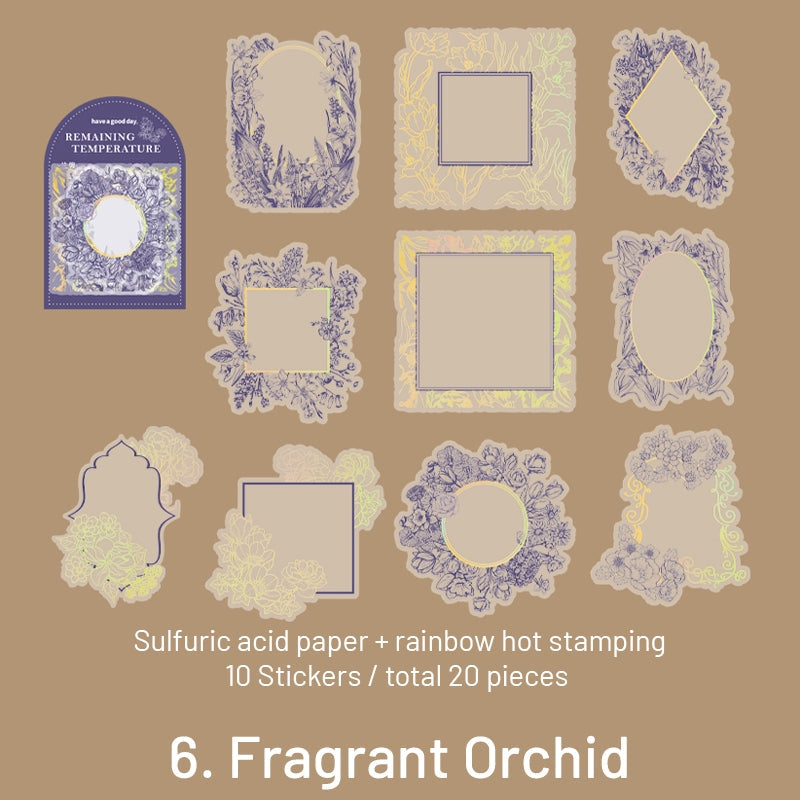 Remaining Temperature Series Vintage Plant Frame Sulfuric Acid Paper Stickers