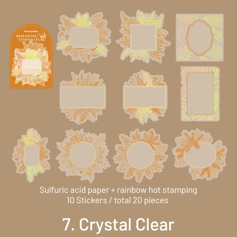 Remaining Temperature Series Vintage Plant Frame Sulfuric Acid Paper Stickers
