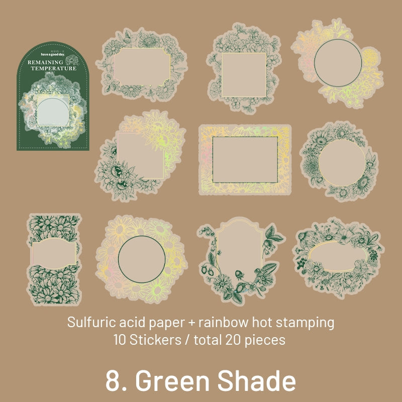 Remaining Temperature Series Vintage Plant Frame Sulfuric Acid Paper Stickers