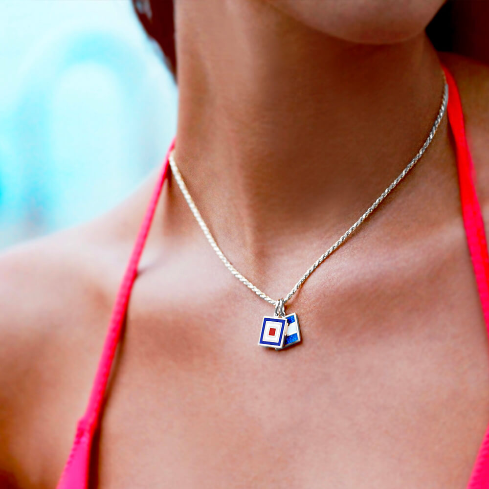 Letter Z, Nautical Flag Solid Gold Mini Charm
