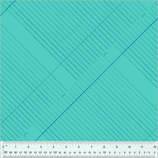 Pen Pals - College Ruled in Maui Blue - Heather Givans - 50455-8 - Half Yard
