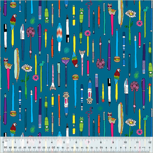 Pen Pals - Collection in Bluerazz - Heather Givans - 54235-5 - Half Yard