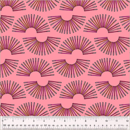 Pen Pals - Mr. Pen in Coral - Heather Givans - 54238-18 - Half Yard