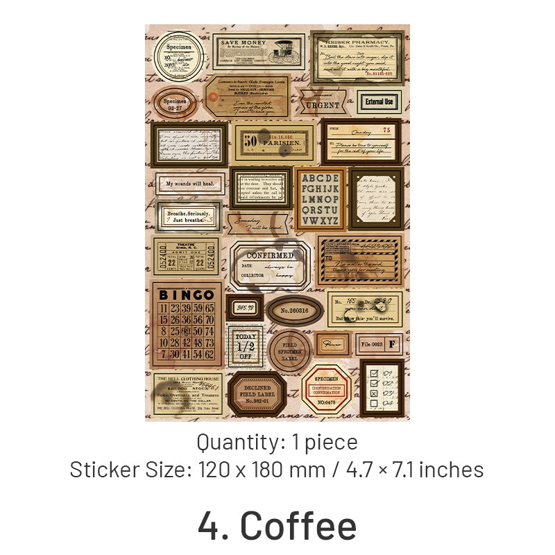 Bill Collection Series Self-Adhesive Journal Stickers