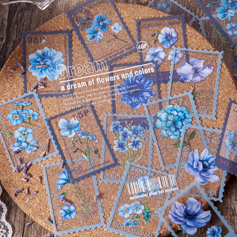 Flower Post Series Clear Transparent Plant Stamp Sticker Pack