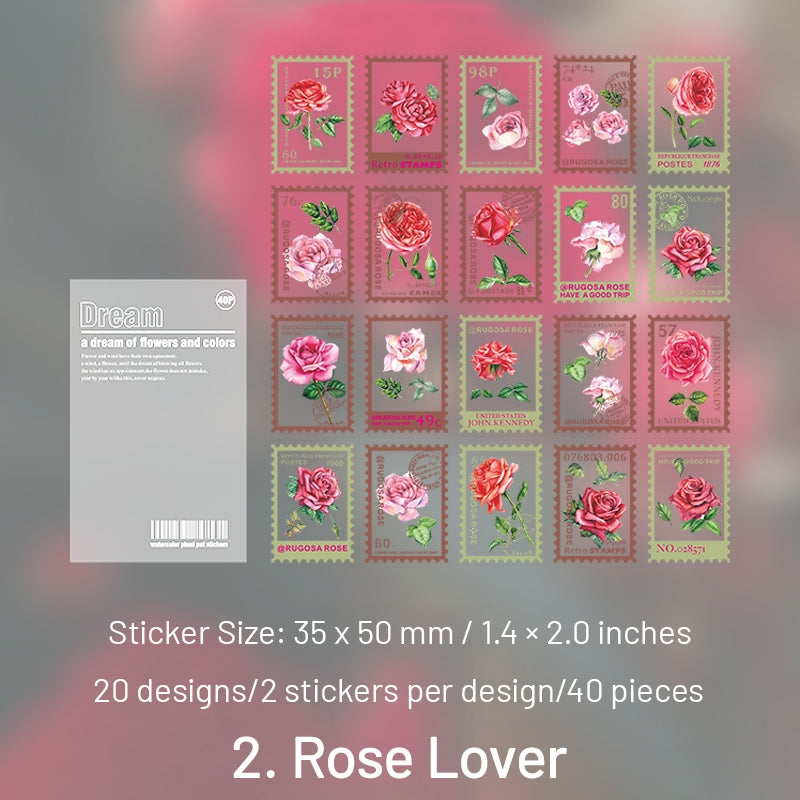 Flower Post Series Clear Transparent Plant Stamp Sticker Pack