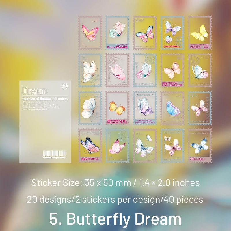 Flower Post Series Clear Transparent Plant Stamp Sticker Pack