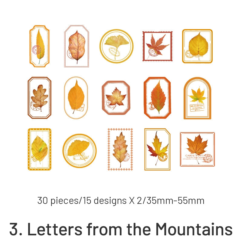 Flowers in the Fog Series Retro Plant Frame Clear Transparent Sticker Pack