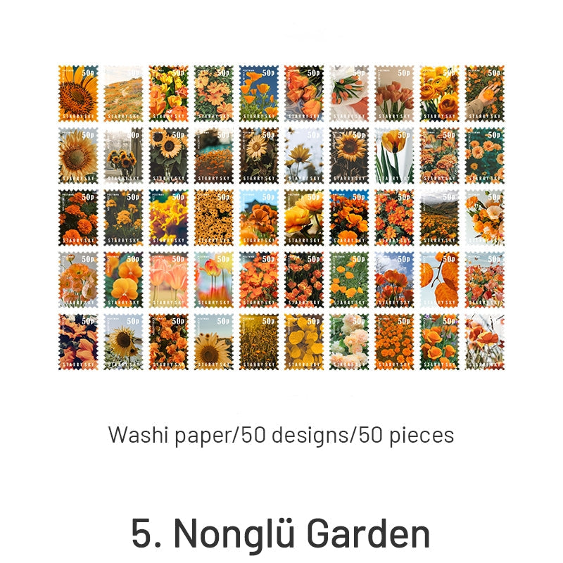 Four Seasons Garden Series Stamp Sticker Book