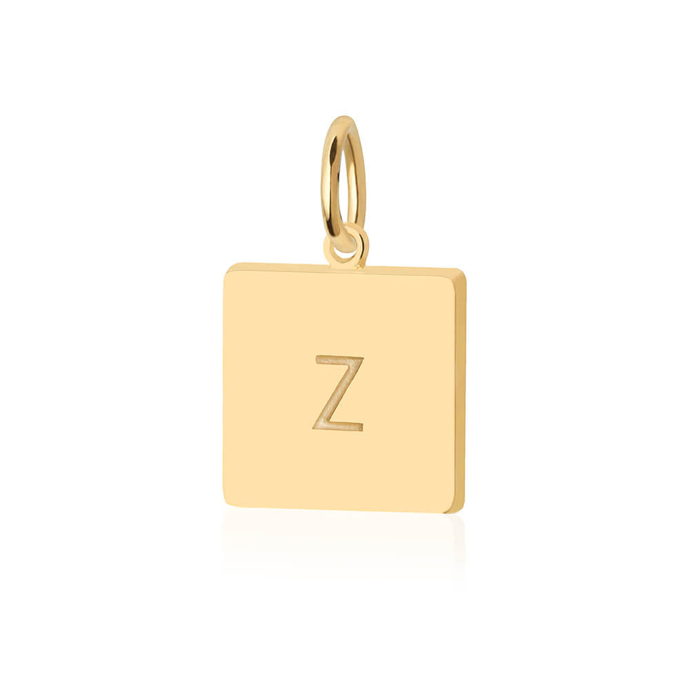 Letter Z, Nautical Flag Gold Large Charm