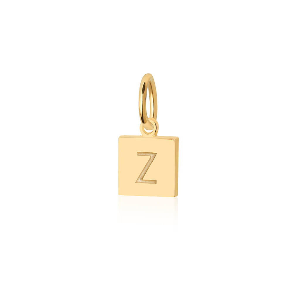Letter Z, Nautical Flag Solid Gold Mini Charm