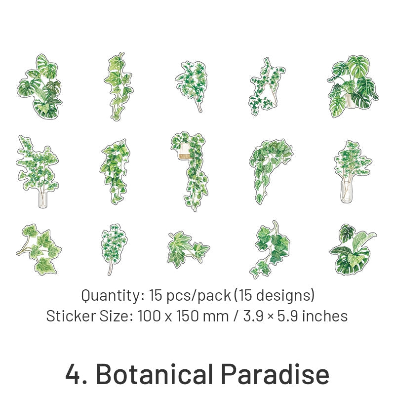 Green Island Garden Series Plant Flower Stickers