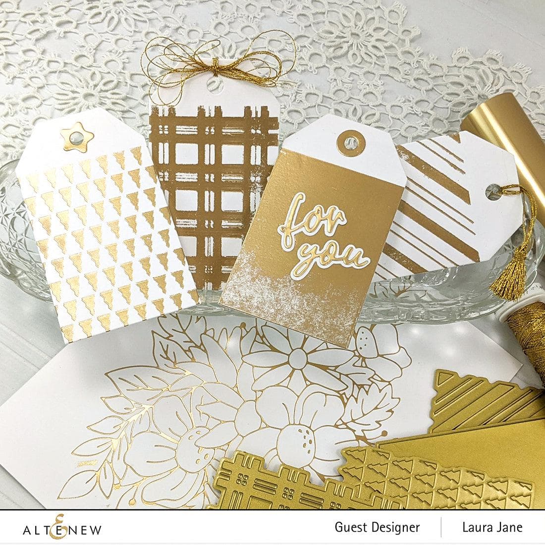 Tiny Festive Patterns Hot Foil Plate Set (4 in 1)