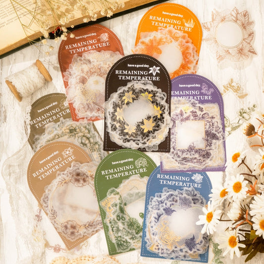 Remaining Temperature Series Vintage Plant Frame Sulfuric Acid Paper Stickers