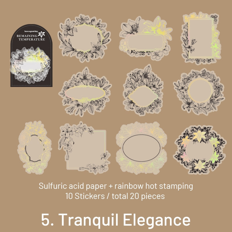 Remaining Temperature Series Vintage Plant Frame Sulfuric Acid Paper Stickers