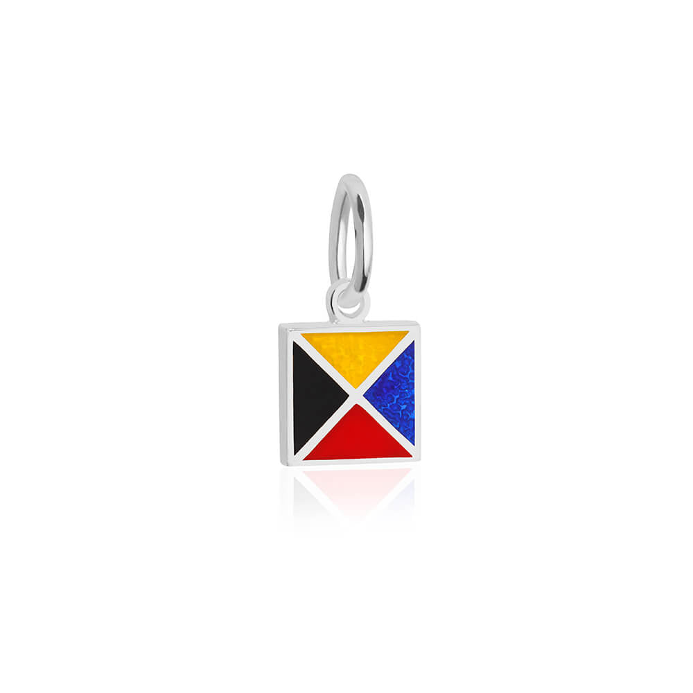 Letter Z, Nautical Flag Silver Mini Charm