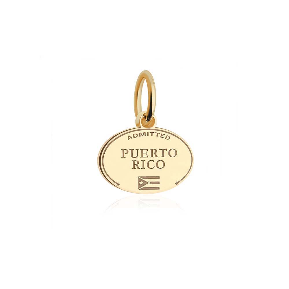 Puerto Rico Passport Stamp Charm, Mini