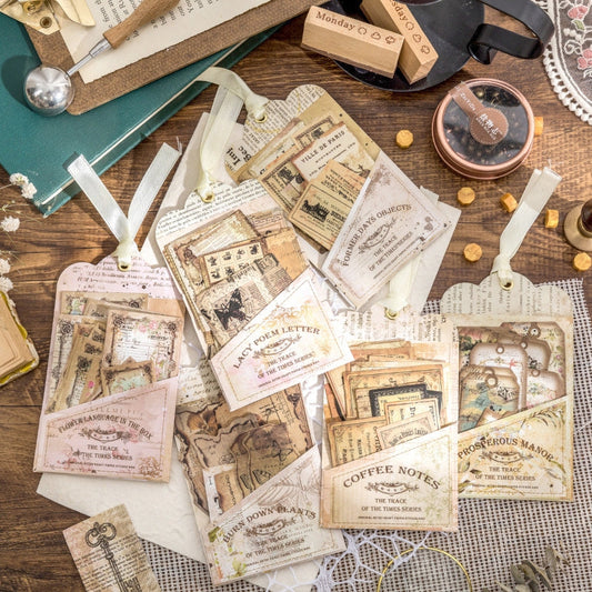 Times Trace Series Retro Kraft Hang Tag Stickers