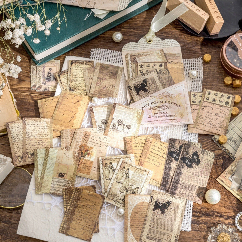 Times Trace Series Retro Kraft Hang Tag Stickers